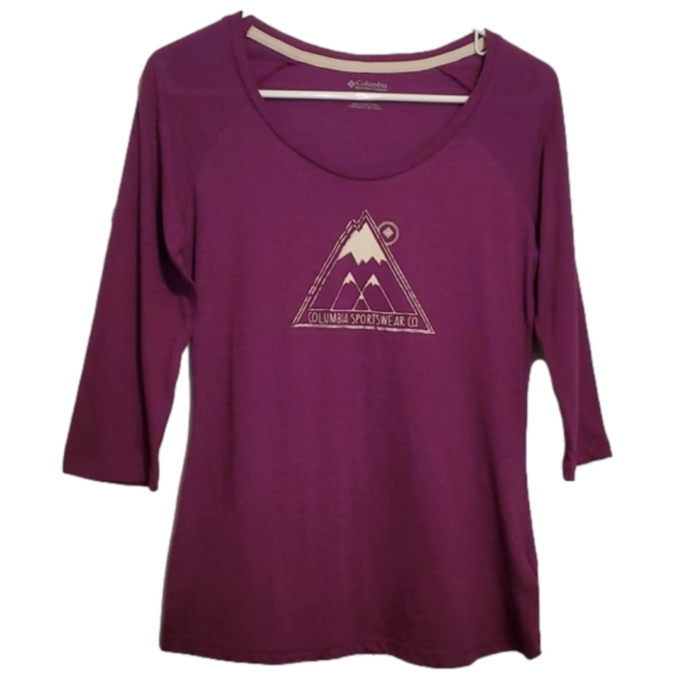 NWOT Women's Columbia Sportswear Co. 3/4 Sleeve Purple Top Size Small